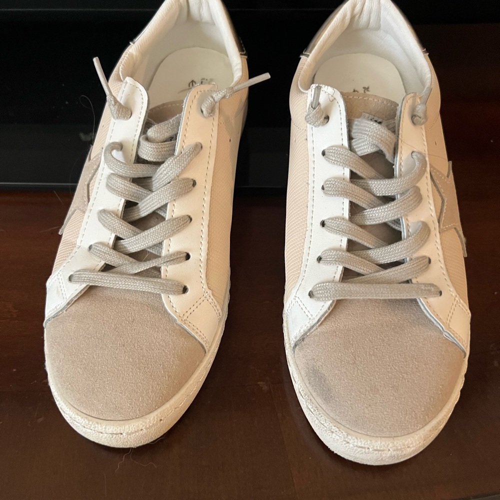 Stylish Beige and White Sneakers